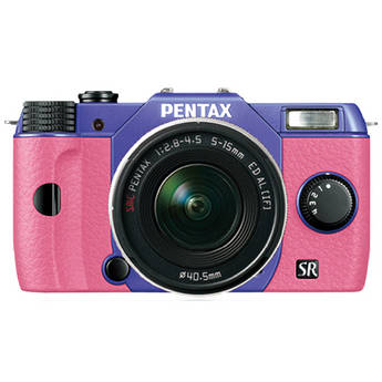 Pentax Q10 Compact Digital Interchangeable Lens Camera with 5-15mm Lens (Violet / Pink)