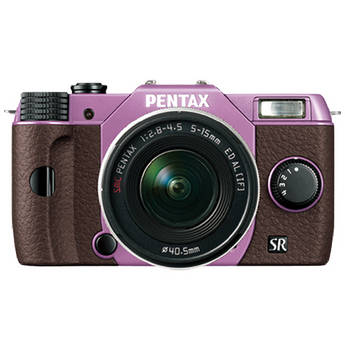Pentax Q10 Compact Mirrorless Camera with 5-15mm Lens (Lilac / Brown)