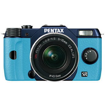 Pentax Q10 Compact Digital Interchangeable Lens Camera with 5-15mm Lens (Metal Navy / Aqua)