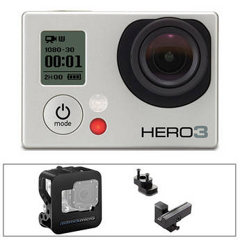 GoPro HERO3: Silver Edition Camera with Cobalt Cage & Accessory Kit
