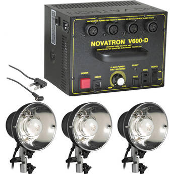 Novatron V600-D 600 W/S 3- Light Kit No Umbrellas, Stands or Case