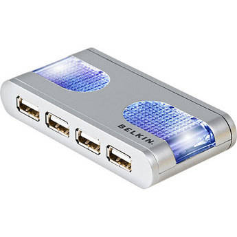 Belkin Hi-Speed USB 2.0 7-Port Lighted Hub (Silver)