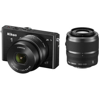 Nikon 1 J4 Mirrorless Digital Camera with 10-30mm and 30-110mm Lenses (Black)