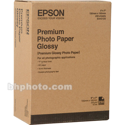 Epson Premium Glossy Photo Paper 5x7" 250 S042120 B&H