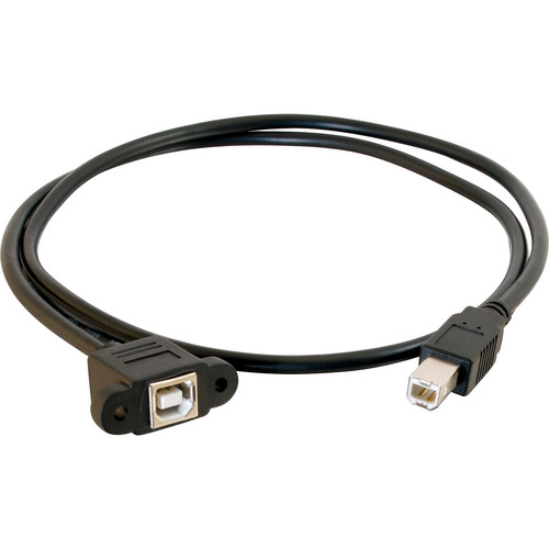 C2G 3' Panel-Mount USB 2.0 Type B Female To Type B Male 28074