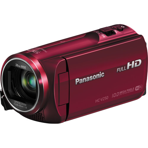 Panasonic HC-V250 Full HD Camcorder (Red)