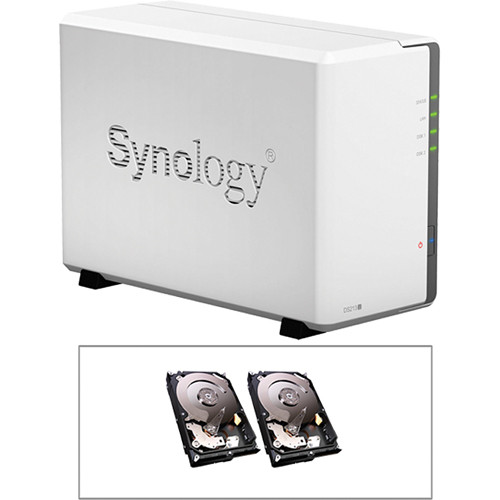 Synology 8TB 2 X 4TB DS213J DiskStation 2 Bay NAS Server Kit