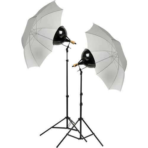 Impact Tungsten Two-Floodlight Kit with 6' Stands & Umbrella Kit