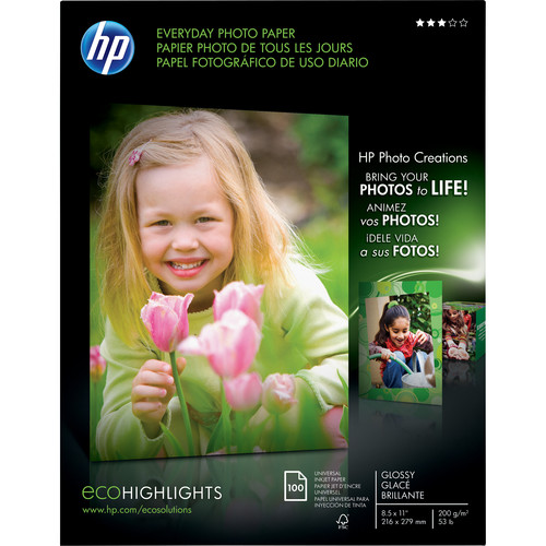 HP Everyday Glossy Photo Paper - 8.5x11