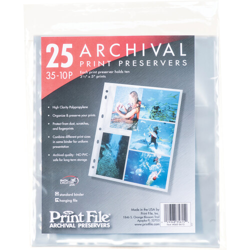 Print File Archival Storage Page for Prints, 3.5x5