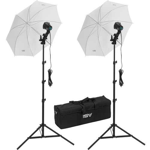 Smith-Victor K22U-A 2-Light 1200W Portable Attache Kit with Umbrellas (120-240VAC)