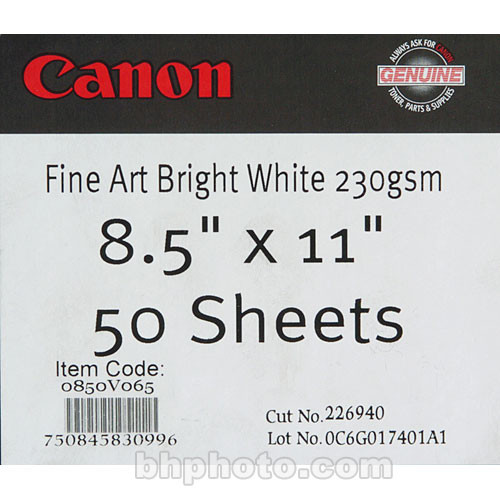 Canon Fine Art Bright White Paper (Matte, 230gsm) - 8.5x11