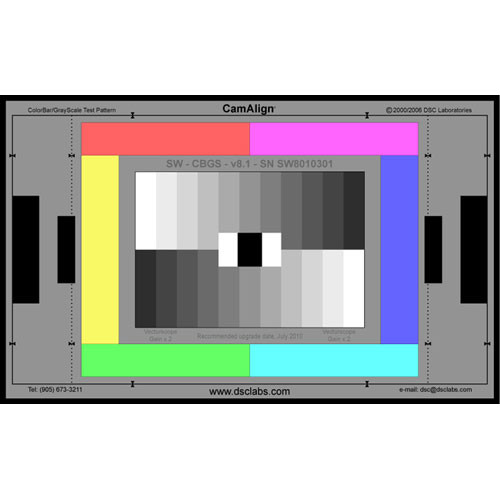 DSC Labs ColorBar/GrayScale Standard CamAlign Chip Chart