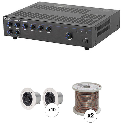 Atlas Sound Basic Single-Zone, 70V Ceiling Sound System for up to 3,500 sq ft.