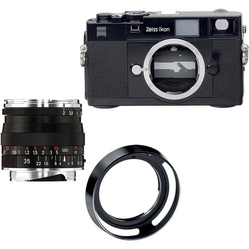 Zeiss Zeiss Ikon Rangefinder Film Camera, 35mm f/2 Biogon T* ZM Lens Bundle (Black)