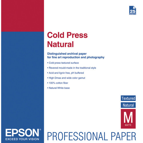 Epson Cold Press Natural Textured Matte Paper - 13 x 19