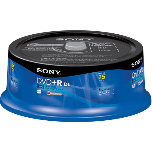 Sony 25-Pack 8.5GB 8x DVD+R DL Spindle