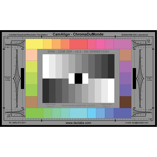DSC Labs ChromaDuMonde 28-CB Senior CamAlign Chip Chart (Cavity Back)