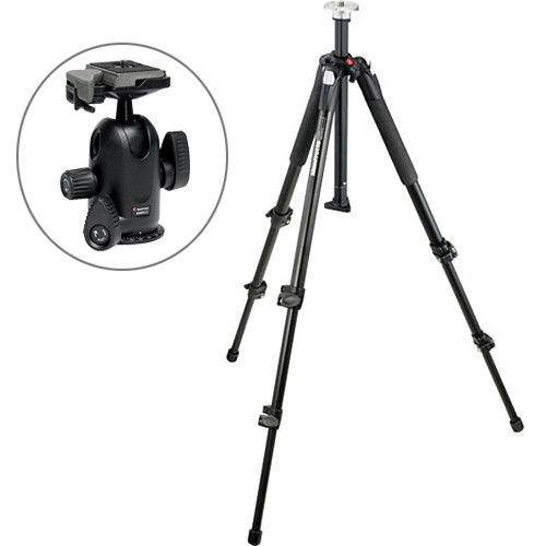 Manfrotto 055XB Tripod Legs Kit w/ 498RC2 Midi Ball Head & 200PL-14 QR Plate