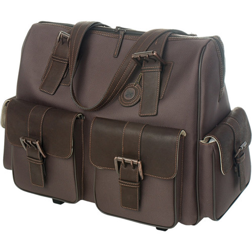 Jill-E Designs Jack Large Rolling Brown Columbian Leather Camera / Carry Bag (Brown)