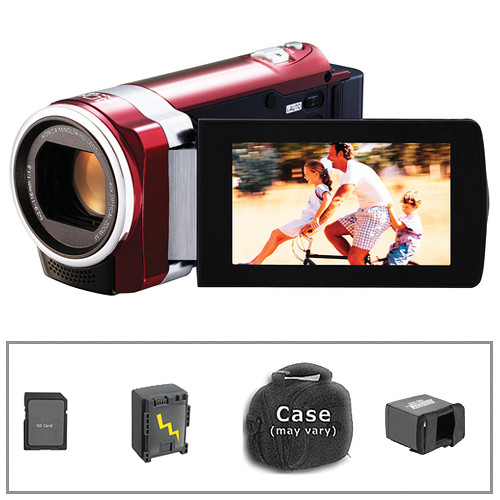 JVC GZ-HM450 HD Everio Camcorder with Basic Accessory Kit (Red)