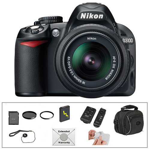 Nikon D3100 Digital SLR Camera with 18-55mm VR Lens and Deluxe Accessory Kit