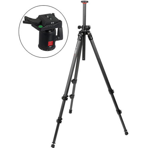 Oben CC-2310L 3-Section Carbon Fiber Lateral Tripod with BA-2 Ball Head Kit