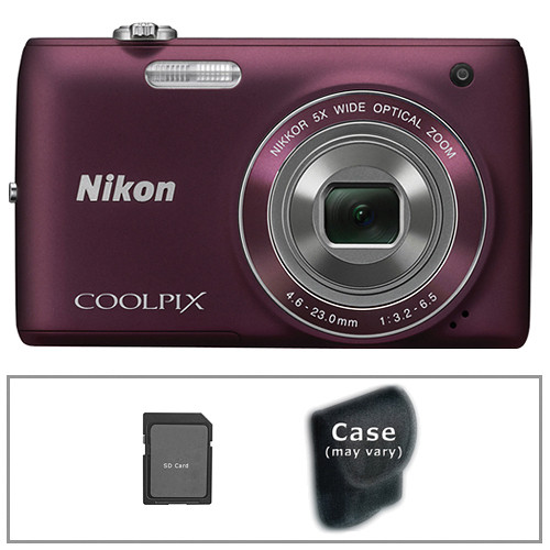 Nikon [Refurbished] Coolpix S4100 Digital Camera with Basic Accessory Kit (Plum)