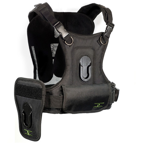 Cotton Carrier Camera Vest for All Camera Types with Side Holster (Black)
