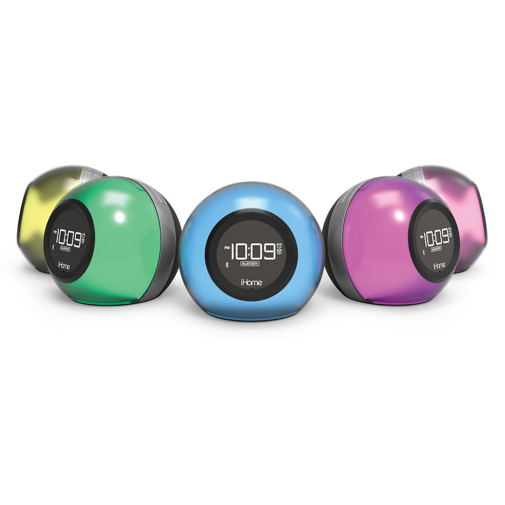 iHOME iBT29 BLUETOOTH SPEAKER+COLORCHANGING+DUAL ALARM+CLOCK+FM