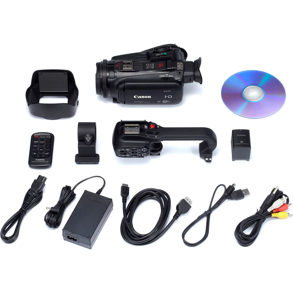Canon XA25 HD Pro Camcorder Kit 64GB Hardcase Microphone UV + 4pc Macro