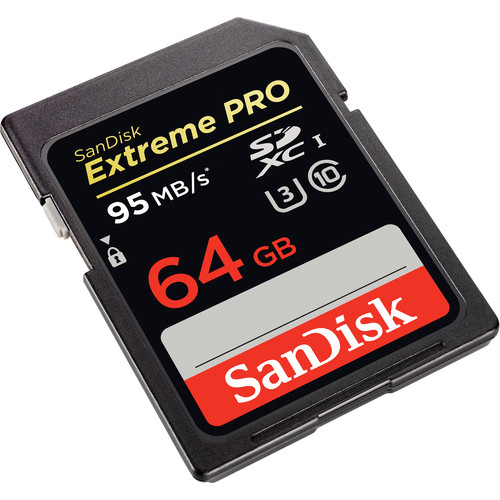 SanDisk 64GB Extreme Pro UHS-I SDXC U3 Memory Card (Class 10)