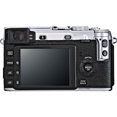 Fujifilm X-E1 Digital Camera Kit with XF 18-55mm f/2.8-4 OIS Lens (Silver) - Rear