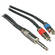 Pro Co Sound Insert Y-Cable 1/4" Male Phone TRS Stereo To 2x RCA - 3'
