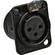 Neutrik NC3FDL1B 3-Pin Female XLR Connector- Black/Gold