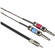 Pro Co Sound Stereo Mini Male to 2 Mono 1/4" Male Soundcard Patch Y-Cable (5')