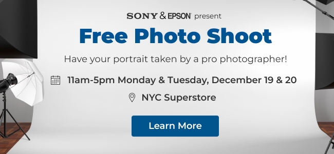 Sony and Epson Free Photo Shoot Banner