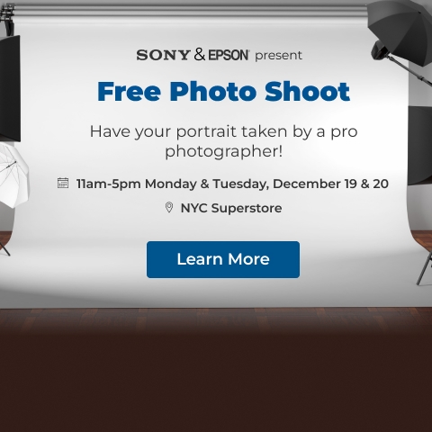 Sony and Epson Free Photo Shoot Banner