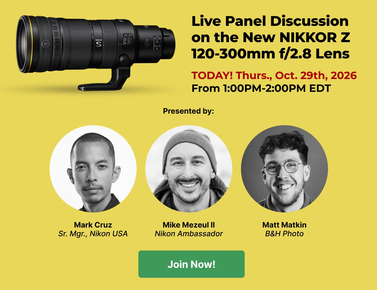 Nikon Livestream 10-29 not live link