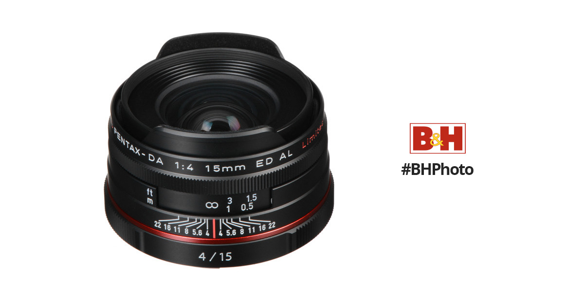 Pentax HD Pentax DA 15mm f/4 ED AL Limited Lens (Black) 21470