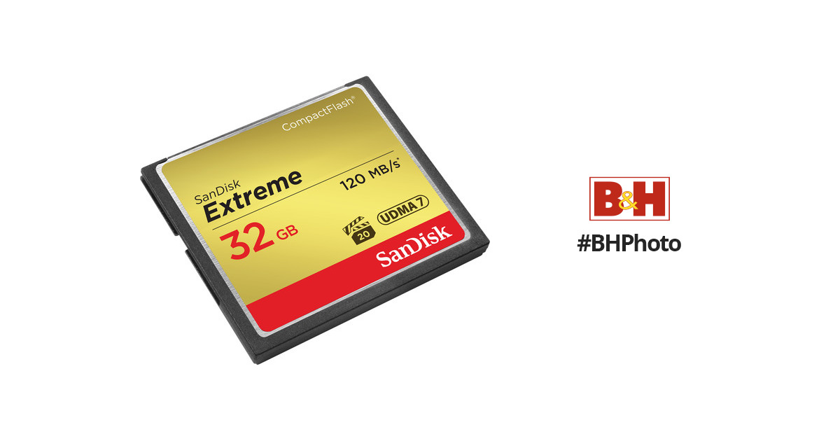 SanDisk Extreme 32GB CompactFlash Memory Card UDMA 7 Speed Up To 120MB/s 2-Pack 