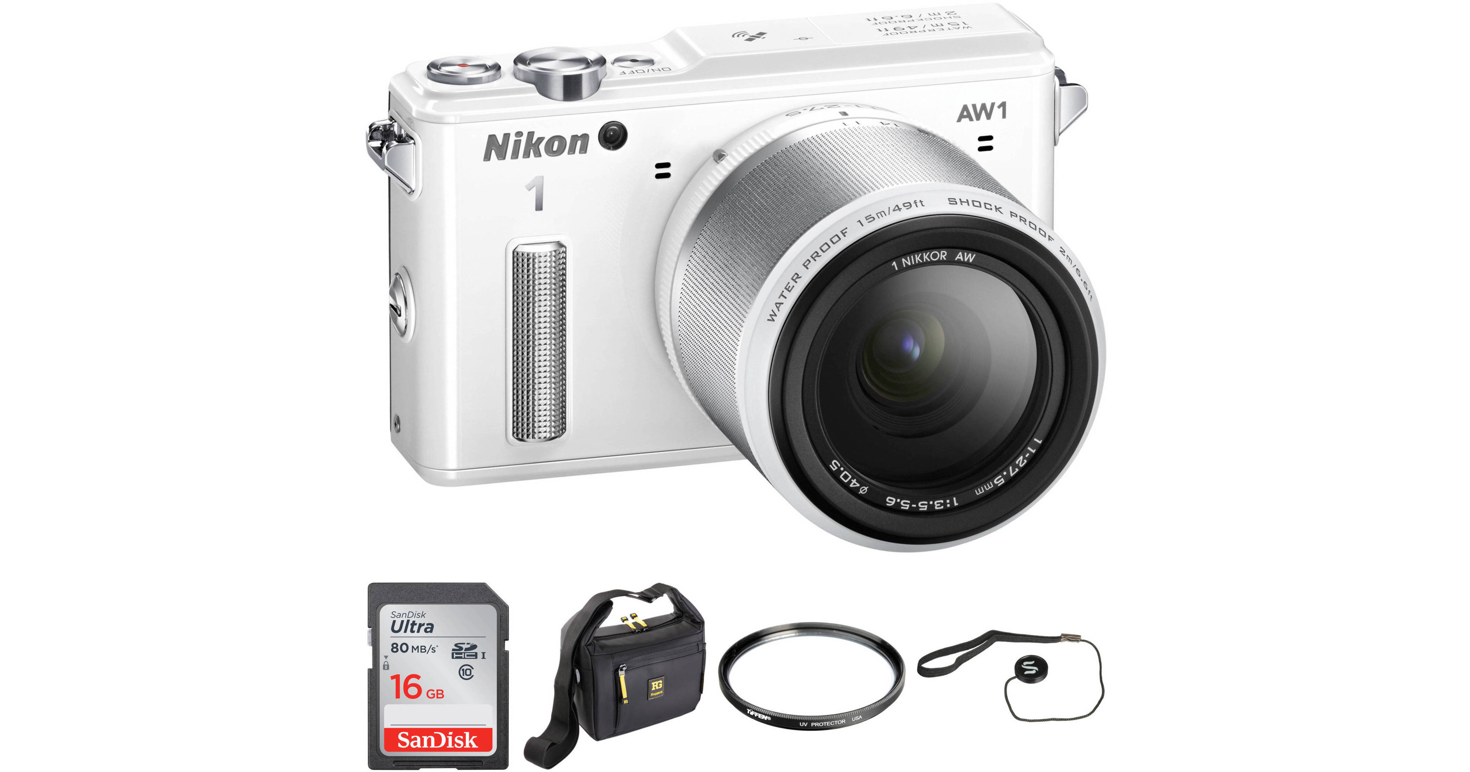 Nikon 1 AW1 Mirrorless Digital Camera Basic Accessory Kit with