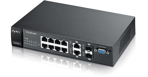 Zyxel 8 Port Layer 2 Fe Managed Switch With 2 X Dual Es3500 8pd