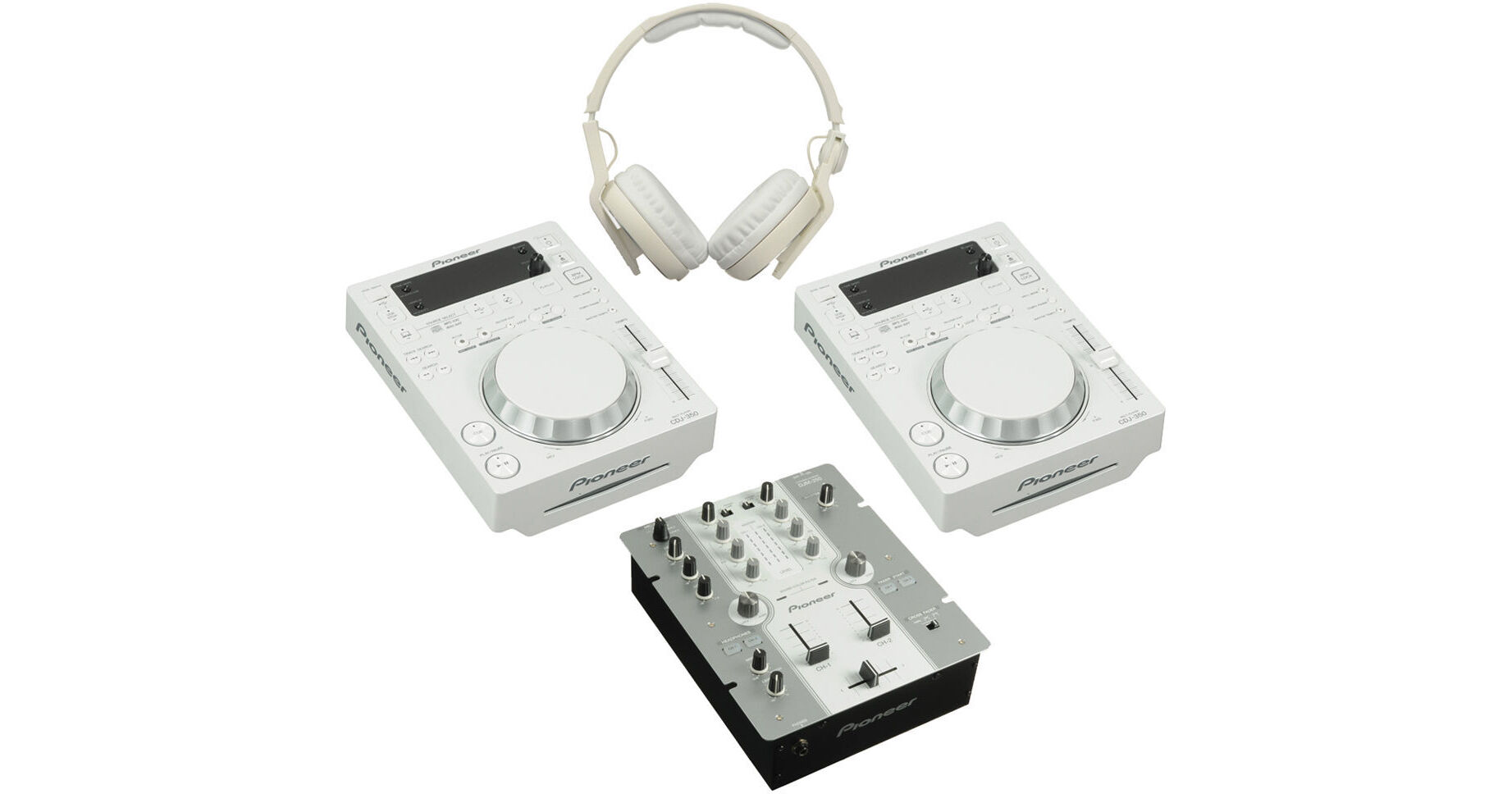 Pioneer Dual CDJ-350 Digital Multiplayer with DJM-250 2-Channel