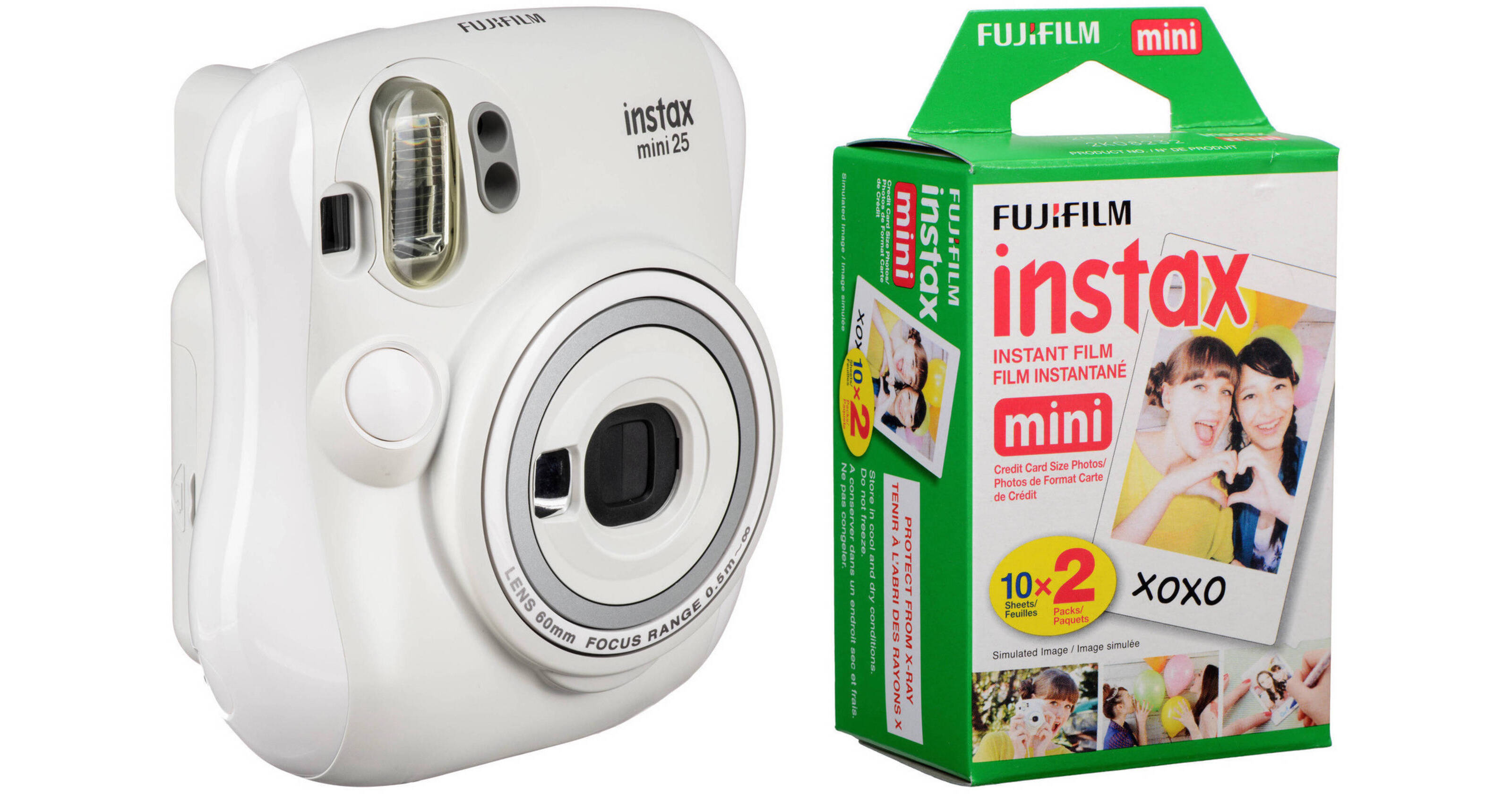 FUJIFILM INSTAX Mini 25 Instant Film Camera With 1 Pack of Film