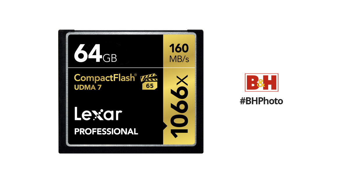 Carte Komputerbay 64GB Professional Compact Flash CF 1066X écrire 155 Mo/s en lecture 160 Mo/s Extreme Speed ​​UDMA 7 RAW 