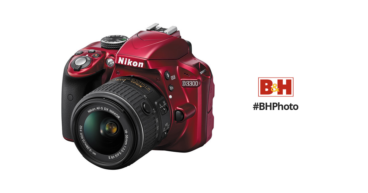 Nikon D3300 DSLR Camera with 18-55mm Lens (Red)