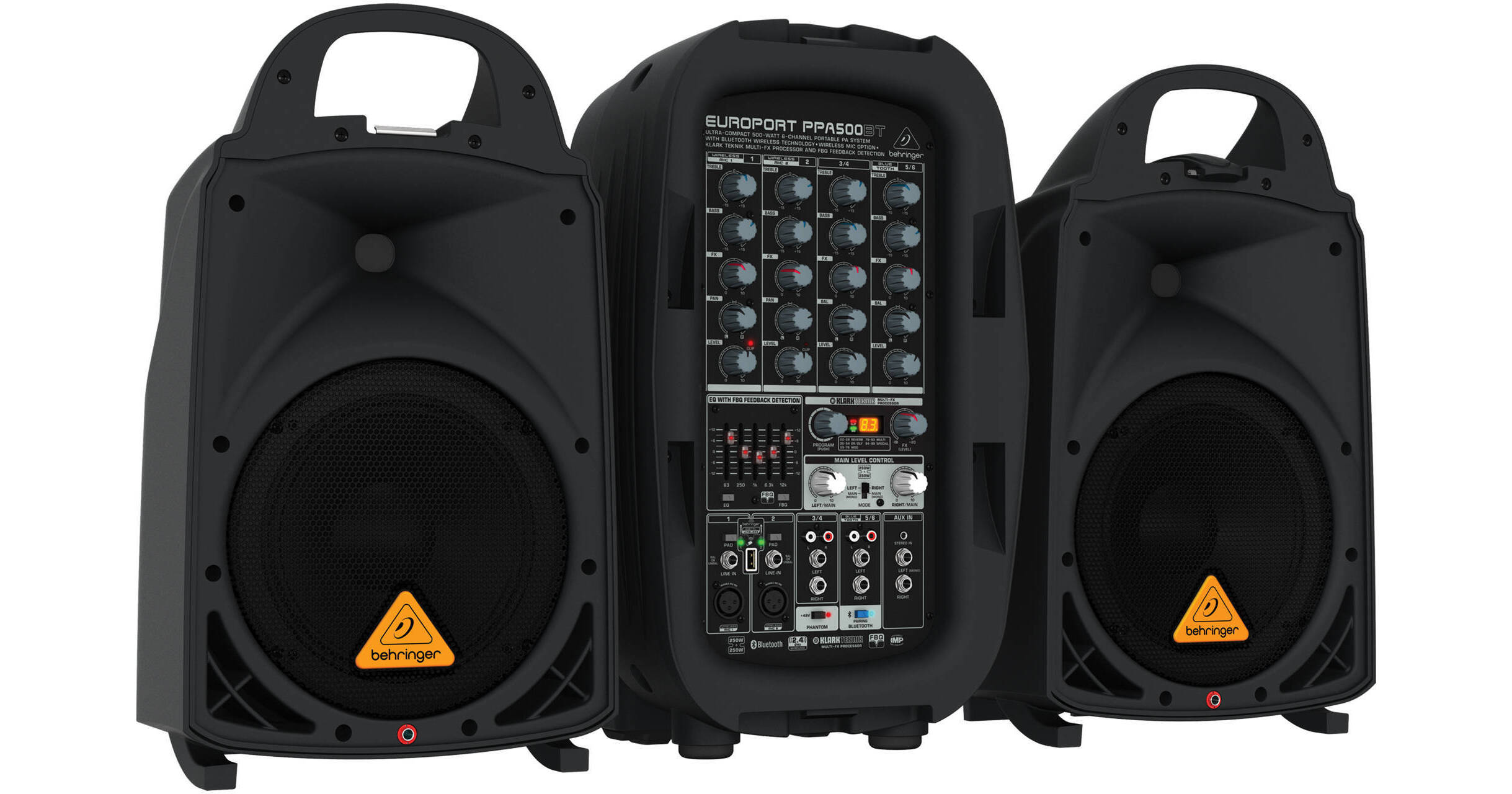 Behringer EUROPORT PPA500BT - 500W 6-Channel Portable PPA500BT