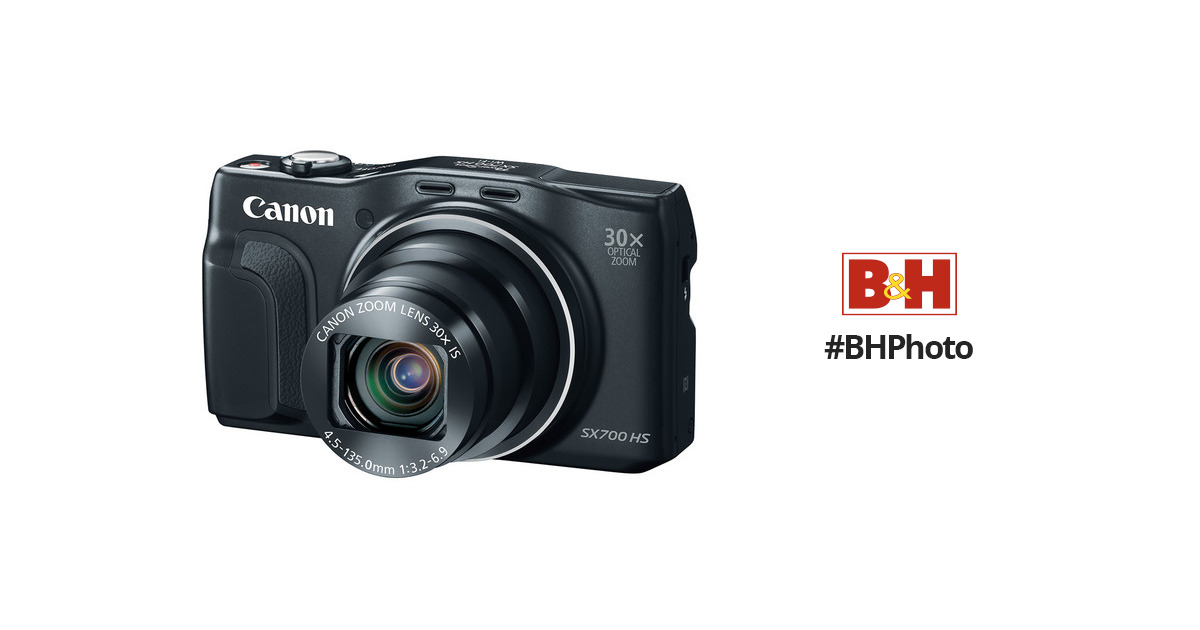 Canon PowerShot SX700 HS Digital Camera (Black) 9338B001 B&H