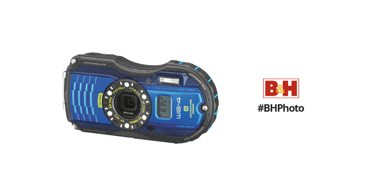 Ricoh WG-4 GPS Digital Camera (Blue) 08557 B&H Photo Video